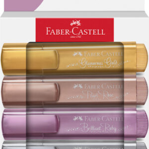 Teksto žymeklių rinkinys Faber-Castell 46, 4 spalvos, metalizuotos