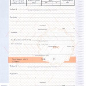 Kasos pajamų orderis, A4, 100 lapų, numeruotas