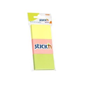 Lipnūs lapeliai Stick´N 21126, 38x51mm, 3x100 lapelių, 3 neoninės spalvos, blisteryje