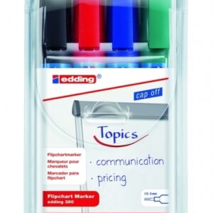 Žymeklių popieriui rinkinys Edding 380, 1,5-3mm, 4 spalvos
