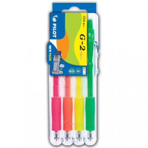 *Geliniai tušinukai Pilot G-2 Set2Go 0.5 Neon, 4vnt/pak, įvairių spalvų