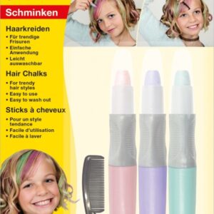 Kreidelės plaukams EberhardFaber Pastell, 3vnt