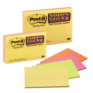 Lapeliai super lipnūs susitikimų užrašams Post-it® 152x101mm 4 vnt. po 45 lapeliai