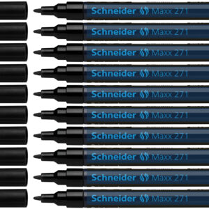 Žymeklis Schneider Paint Marker Maxx 271, 1-2mm su aliejiniu tušu, juodos spalvos - Image 2