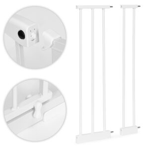Safety Gate 74-132 cm for Stairs and Doors, Steel with Extra Panels White ECOTOYS - Image 9