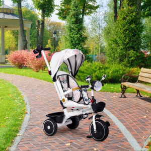 Tricycle stroller for children with swivel seat, push handle, and canopy, ECOTOYS - Image 9