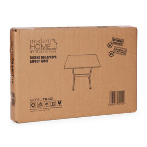 Mobile laptop table – side desk for armchair and sofa in dark walnut finish, ModernHome - Image 9