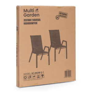 Set of 2 Garden Chairs for Terrace or Balcony, Black, MultiGarden - Image 9