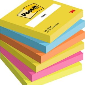 Lipnūs lapeliai 3M Post-it® Energetic, 76mmx76mm, 6 vnt.po 100 lapelių