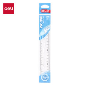 Liniuotė DELI Woove 20 cm, skaidri