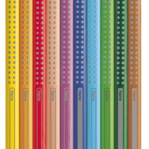 Spalvoti akvareliniai pieštukai Faber-Castell Grip Jumbo, tribriauniai,  12 spalvų, - Image 2