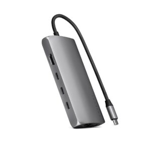 Satechi ST-P8KEM knyginių kompiuterių dokas / jungčių replikatorius Vielinis USB 3.2 Gen 1 (3.1 Gen 1) Type-C Pilka
