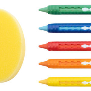 Aliejinės pastelės EberhardFaber, vonios žaidimai, 5 spalvų + kempinėlė - Image 2