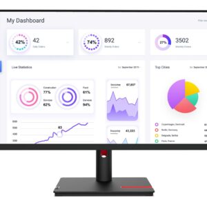 Lenovo ThinkVision T32p-30 LED display 80 cm (31.5") 3840 x 2160 pikseliai 4K Ultra HD Juoda - Image 2