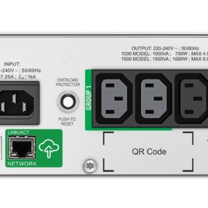 APC SMT1000RMI2UC nepertraukiamo maitinimo resursai (UPS) „Line-Interactive“ 1 kVA 700 W 4 AC išvestis(ys / čių) - Image 3