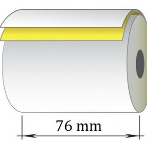 Dvisluoksnė kasos juosta Off/SC, 76x20m/12mm (maks. diam 65mm)