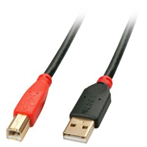 Lindy 42762 USB kabelis USB 2.0 15 m USB A USB B Juoda, Raudona - Image 1