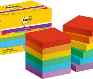 Lipnūs lapeliai 3M Post-it® Super Sticky Playful 47.6mmx47.6mm 12vnt/pak 90L