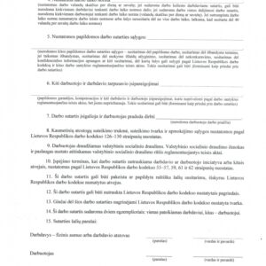 Darbo sutartis, A4 (dvišalė), 1 lapas - Image 2