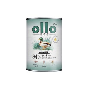 OLLO Plus Collagen Mono Duck - drėgnas ėdalas šunims - 800g