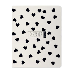 Sąsiuvinis Bruno Visconti Black&WhiteHearts A5/48lapų, langeliais
