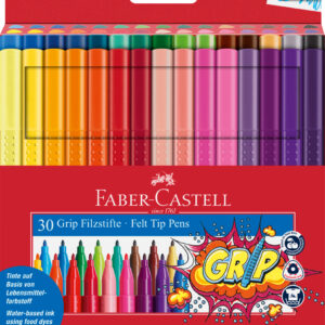 Flomasteriai Faber-Castell Grip trikampiai 30 spalvų