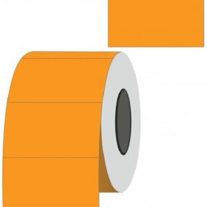 Kainų etiketės 26x16mm, stačiakampės, 1000vnt, oranžinės spalvos