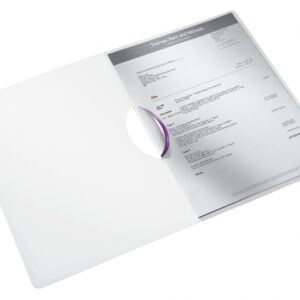 Aplankas su spaustuku Leitz Wow, A4, sega iki 30 lapų, plastikinis, violetinis - Image 4