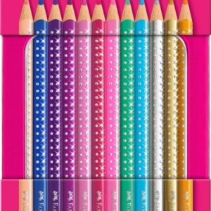 Spalvoti pieštukai Faber-Castell Sparkle, 12 spalvų