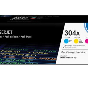 HP 304A 3-pack Cyan/Magenta/Yellow Original LaserJet Toner Cartridges
