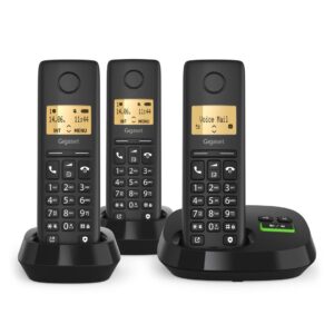 Gigaset PURE 100 AM Trio Analoginio ryšio / DECT telefonas Skambintojo ID Juoda - Image 2