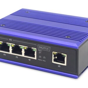 ASSMANN Electronic DN-650107 tinklo komutatorius Fast Ethernet (10/100) Maitinimas per Eternetą (PoE) Juoda, Mėlyna - Image 1