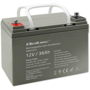 Qoltec 53084 AGM akumuliatorius | 12V | 36Ah