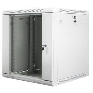 Lanberg wall-mounted installation rack cabinet 19'' 12U 600x600mm gray (glass door) - Image 3