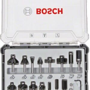 Bosch 2 607 017 471 frezerio priedas Frezos antgalių rinkinys 15 vnt