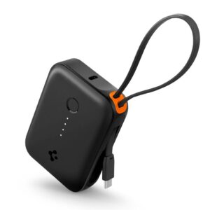 Spigen Essential 10,000 mAh 30W Power Bank (Built in Cable), black EA3010BT