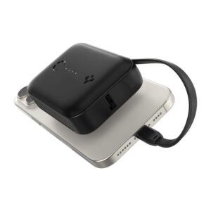 Spigen Essential 10,000 mAh 30W Power Bank (Built in Cable), black EA3010BT - Image 9