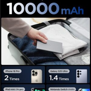 Spigen Essential 10,000mAh 22.5W Portable Charger, gray EA2210 - Image 2