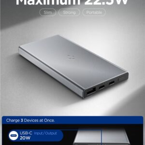 Spigen Essential 10,000mAh 22.5W Portable Charger, gray EA2210 - Image 3