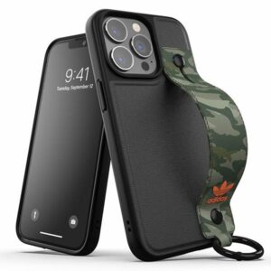 Adidas OR Hand Strap dėklas Apple iPhone 13 Pro/13 6,1" juodos spalvos-žalios spalvos 47111 - Image 1