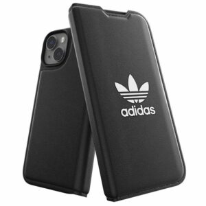 Adidas OR Booklet Dėklas BASIC Apple iPhone 14/ 15 / 13 6.1" juodos spalvos baltos spalvos 50181