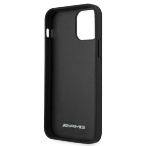 AMG AMHCP12SGSEBK Apple iPhone 12 mini 5,4" juodos spalvos kietas dėklas Leather Debossed Lines - Image 7