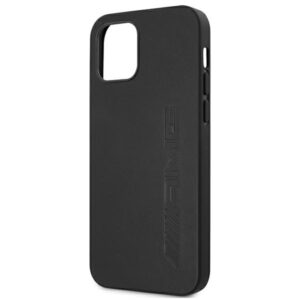 AMG AMHCP12LDOLBK Apple iPhone 12 Pro Max 6,7" juodos spalvos kietas dėklas Leather Hot Stamped - Image 6