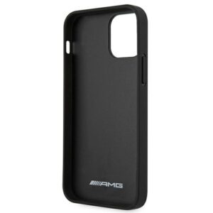 AMG AMHCP12LDOLBK Apple iPhone 12 Pro Max 6,7" juodos spalvos kietas dėklas Leather Hot Stamped - Image 7