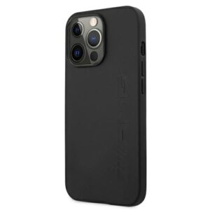 AMG AMHCP13LDOLBK Apple iPhone 13 Pro / 13 6,1" juodos spalvos kietas dėklas Leather Hot Stamped - Image 2