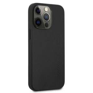 AMG AMHCP13LDOLBK Apple iPhone 13 Pro / 13 6,1" juodos spalvos kietas dėklas Leather Hot Stamped - Image 4