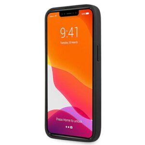 AMG AMHCP13LDOLBK Apple iPhone 13 Pro / 13 6,1" juodos spalvos kietas dėklas Leather Hot Stamped - Image 5
