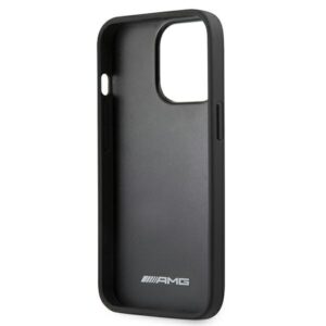 AMG AMHCP13LDOLBK Apple iPhone 13 Pro / 13 6,1" juodos spalvos kietas dėklas Leather Hot Stamped - Image 7