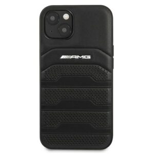 AMG AMHCP13SGSEBK Apple iPhone 13 mini 5,4" juodos spalvos kietas dėklas Leather Debossed Lines - Image 3