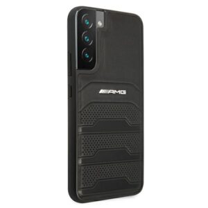 AMG AMHCS22MGSEBK S22+ S906 juodos spalvos kietas dėklas Leather Debossed Lines - Image 4